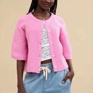 Aerie Pink Knit Cardigan